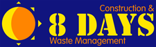 8 Days Construction and Waste Management Scotland company logo design